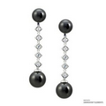 Interchangeable Timeless Black Pearl Earrings Made with Swarovski Elements